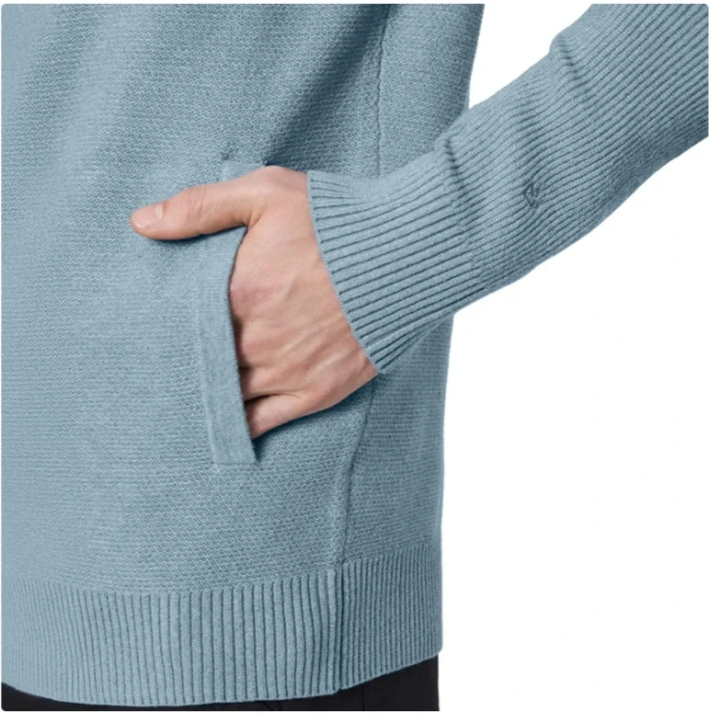 Modern Ambition Men's Full Zip Hooded Sweater Blue XL